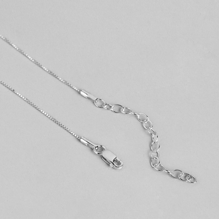 Twinkling Grace: Cubic Zirconia Rhodium Plated 925 Sterling Silver Pendent with Chain