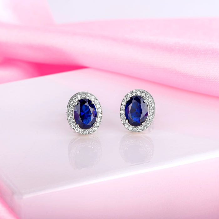 Twinkling Stardust CZ 925 Sterling Silver Rhodium Plated Earrings