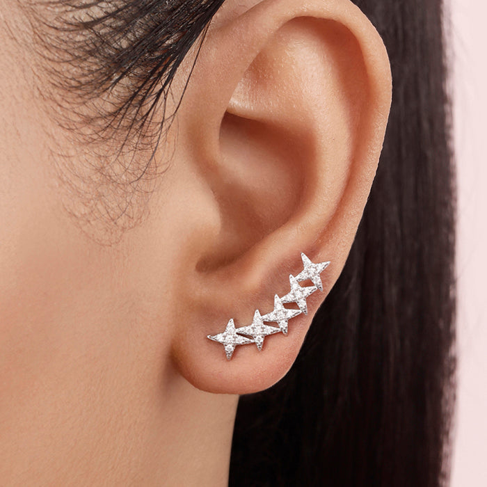 Twinkling Stars Rhodium Plated 925 Sterling Silver Earrings