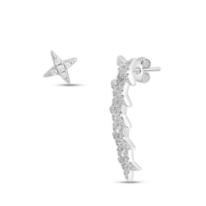Twinkling Stars Rhodium Plated 925 Sterling Silver Earrings