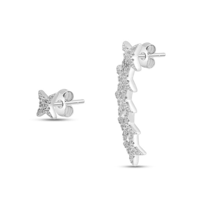 Twinkling Stars Rhodium Plated 925 Sterling Silver Earrings