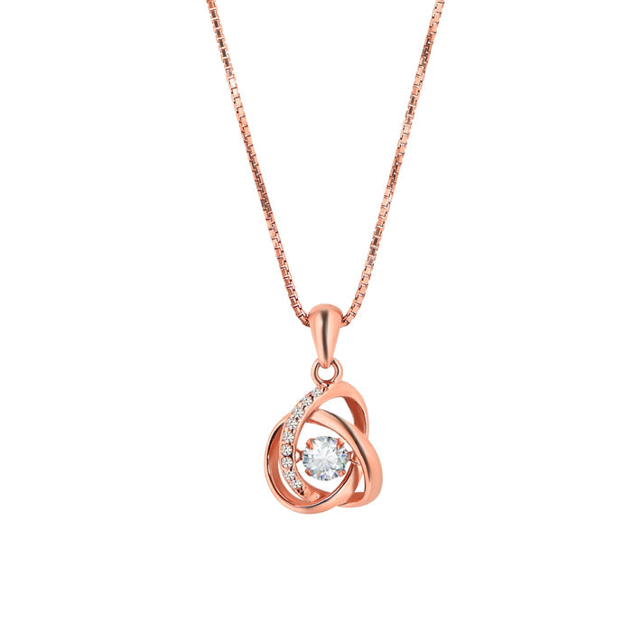 Twirl Radiance Rose Gold Plated 925 Sterling Silver Jewellery Set