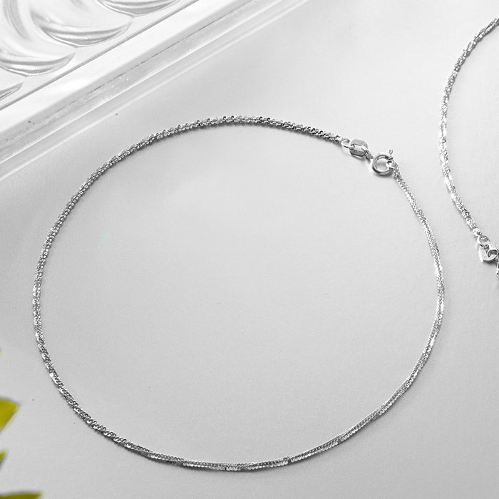 Twirl Weave 925 Sterling Silver Anklet