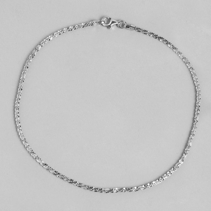 Twirl Weave 925 Sterling Silver Anklet