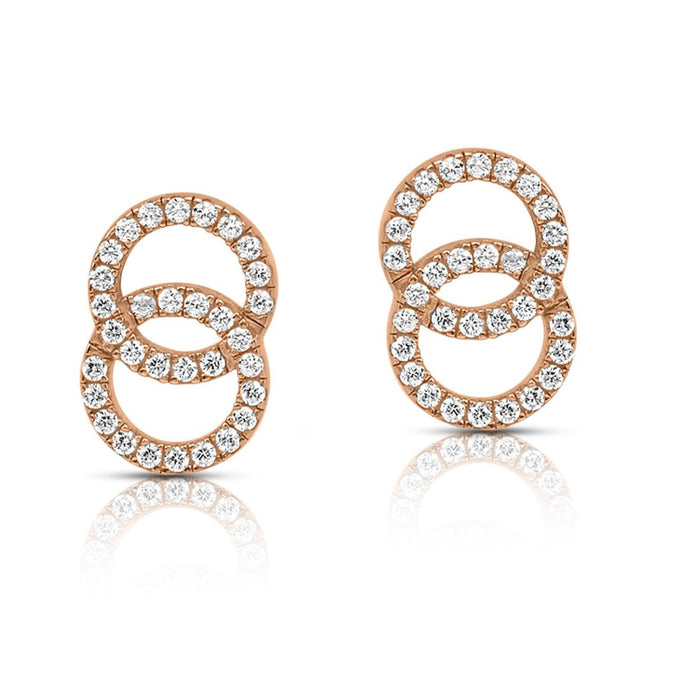 Twirling Circles Rose Gold Plated 925 Sterling Silver Earrings