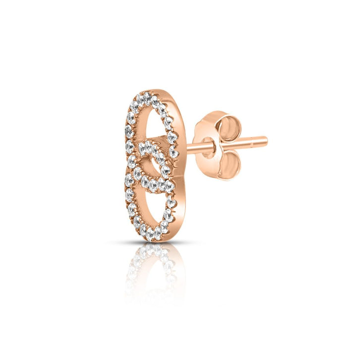 Twirling Circles Rose Gold Plated 925 Sterling Silver Earrings