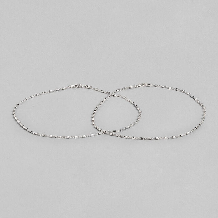 Twisted 925 Sterling Silver Anklets