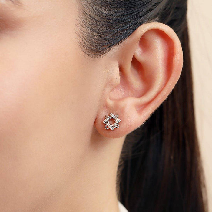 Twisted Charm Rhodium Plated 925 Sterling Silver Earrings