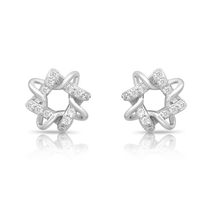 Twisted Charm Rhodium Plated 925 Sterling Silver Earrings