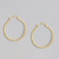 Twisted Gold Plated 925 Sterling Silver Hoops