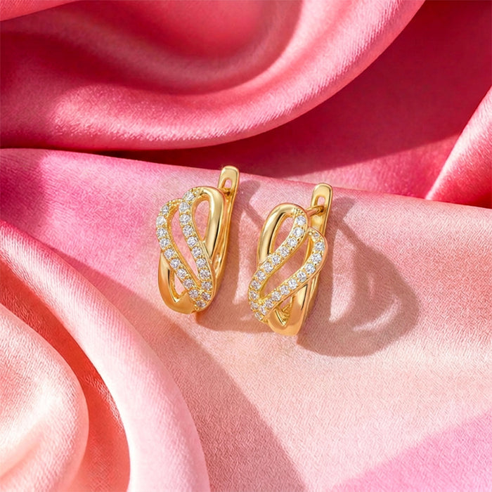 Twisted Loop Gold Plated 925 Sterling Silver Earrings