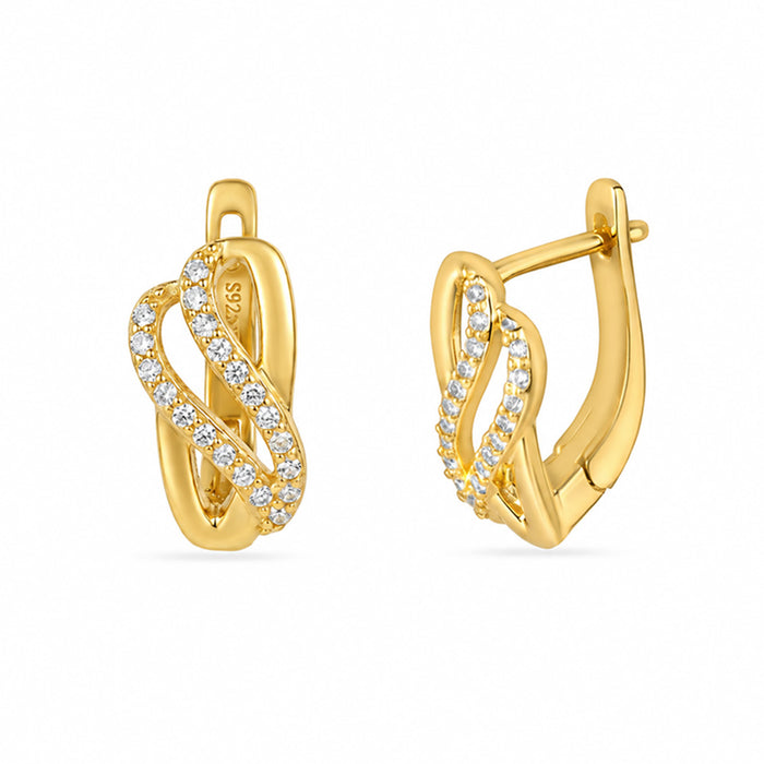 Twisted Loop Gold Plated 925 Sterling Silver Earrings