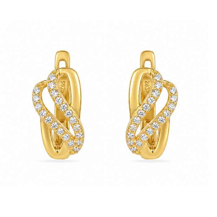 Twisted Loop Gold Plated 925 Sterling Silver Earrings
