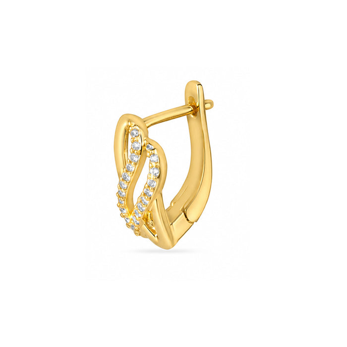 Twisted Loop Gold Plated 925 Sterling Silver Earrings