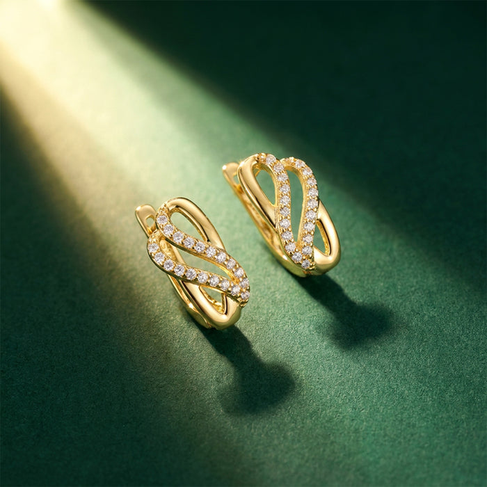Twisted Loop Gold Plated 925 Sterling Silver Earrings