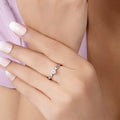 Twisted Solitaire Rhodium Plated 925 Sterling Silver Ring