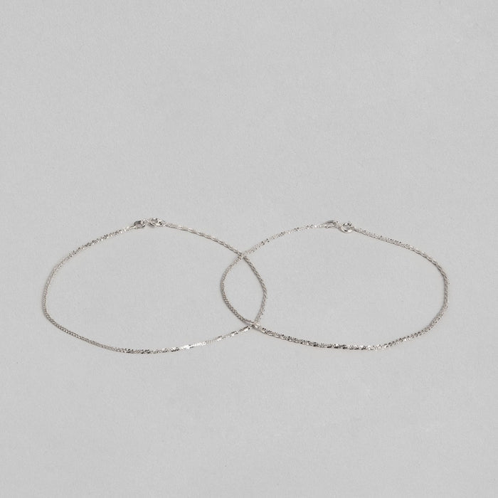 Twisted Weave 925 Sterling Silver Anklet