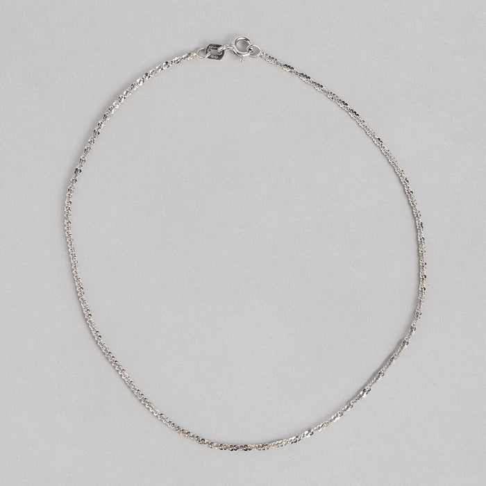 Twisted Weave 925 Sterling Silver Anklet