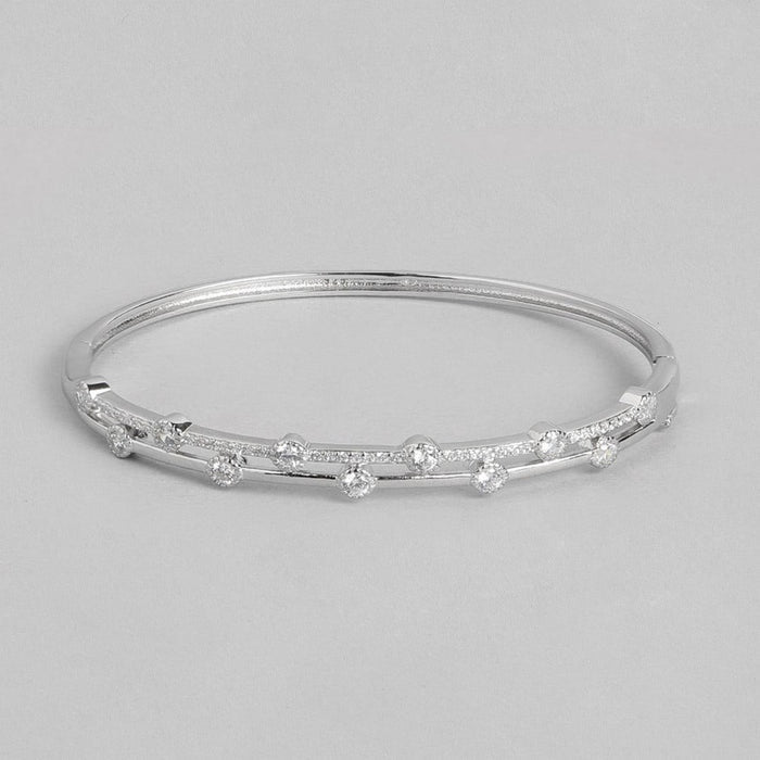 Two Layered CZ Studded 925 Sterling Silver Bracelet