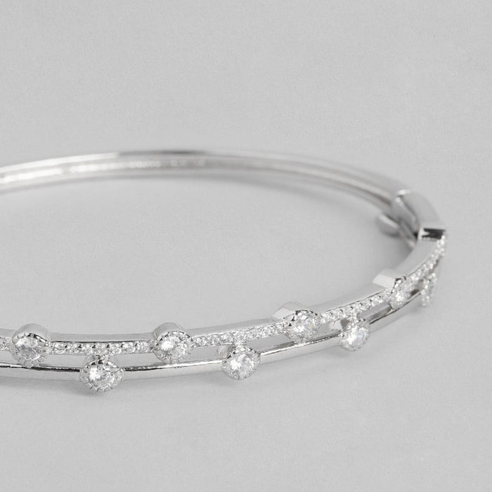 Two Layered CZ Studded 925 Sterling Silver Bracelet