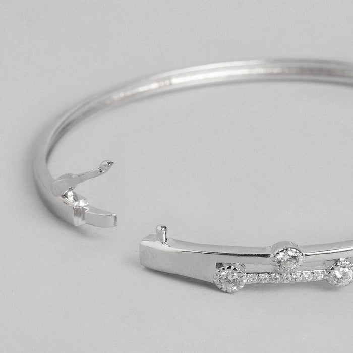 Two Layered CZ Studded 925 Sterling Silver Bracelet