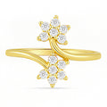 Two Souls in Bloom Gold Plated Ring (Adjustable)