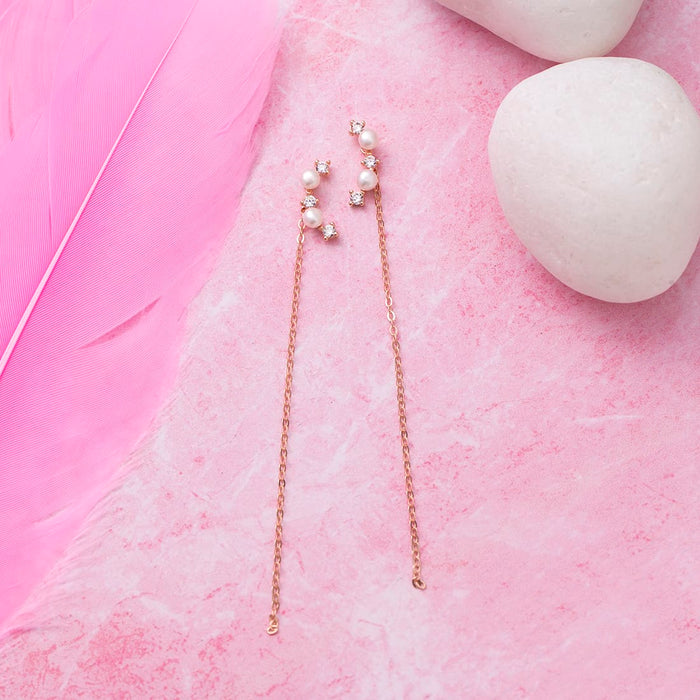 Two-Way Rose Gold Plated 925 Sterling Silver Earring