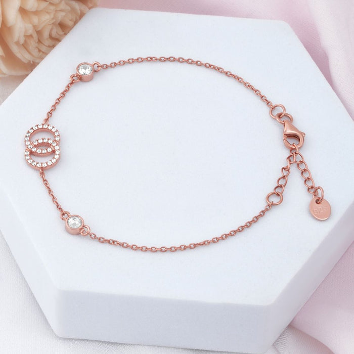 Unity Rose Gold Plated 925 Sterling Silver Bracelet
