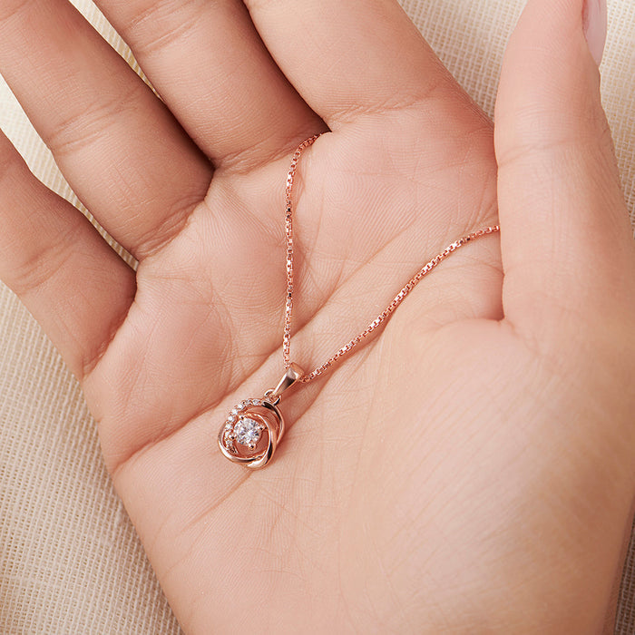 Universal Embrace Rose Gold 925 Silver Necklace with Chain Gift Hamper