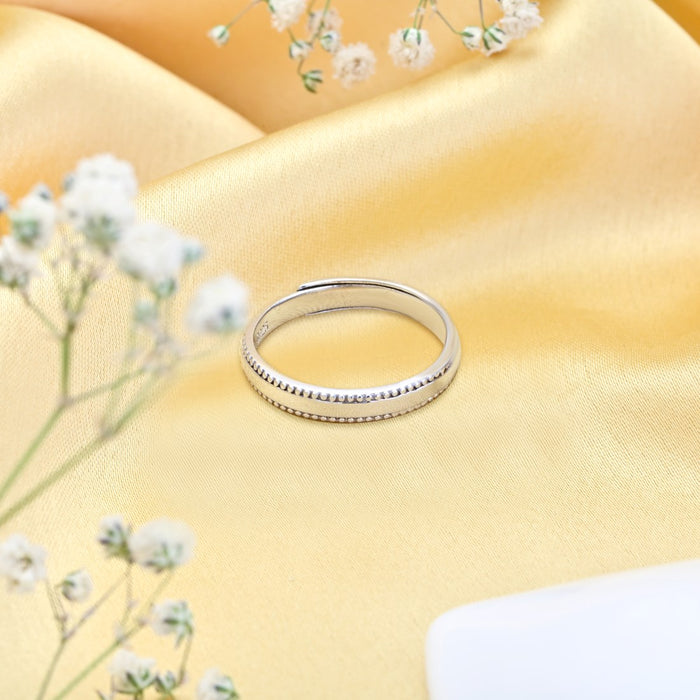 Unwavering Strength 925 Sterling Silver Rhodium-Plated Ring for Him (Adjustable)