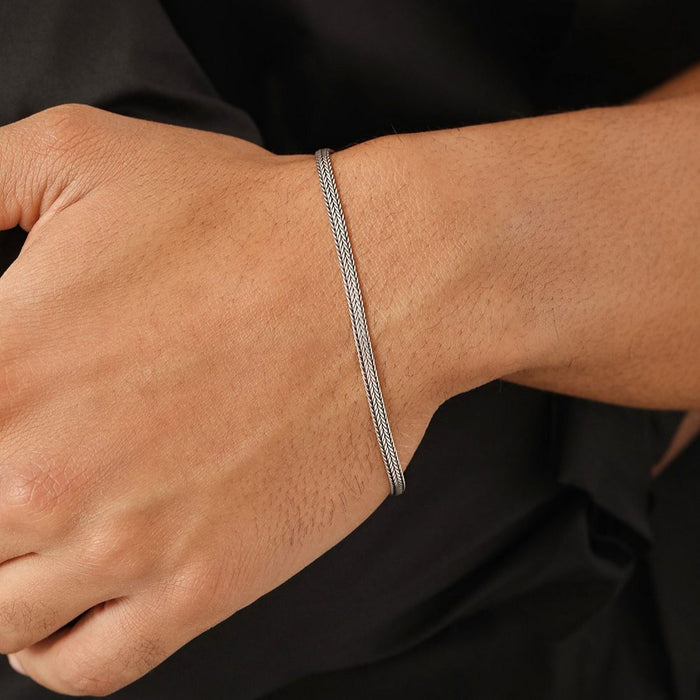 Urban Rhodium-Plated 925 Sterling Silver Men's Adjustable Chain Bracelet