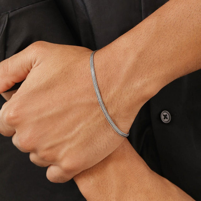 Urban Rhodium-Plated 925 Sterling Silver Men's Adjustable Chain Bracelet