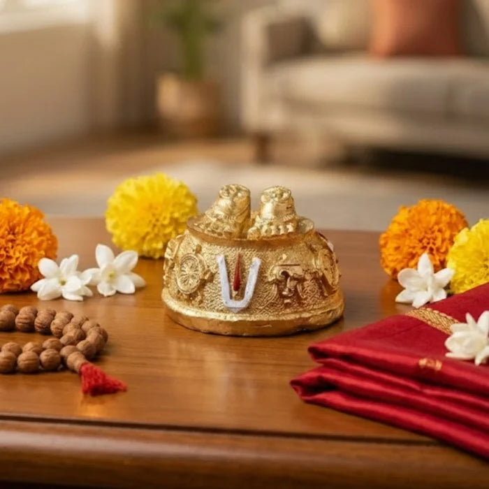 Venkateshwar/Balaji Charan with Shanku Chakra Namam – Gold Plated