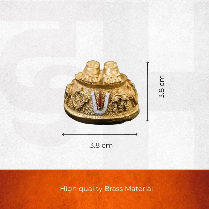 Venkateshwar/Balaji Charan with Shanku Chakra Namam – Gold Plated - view 2
