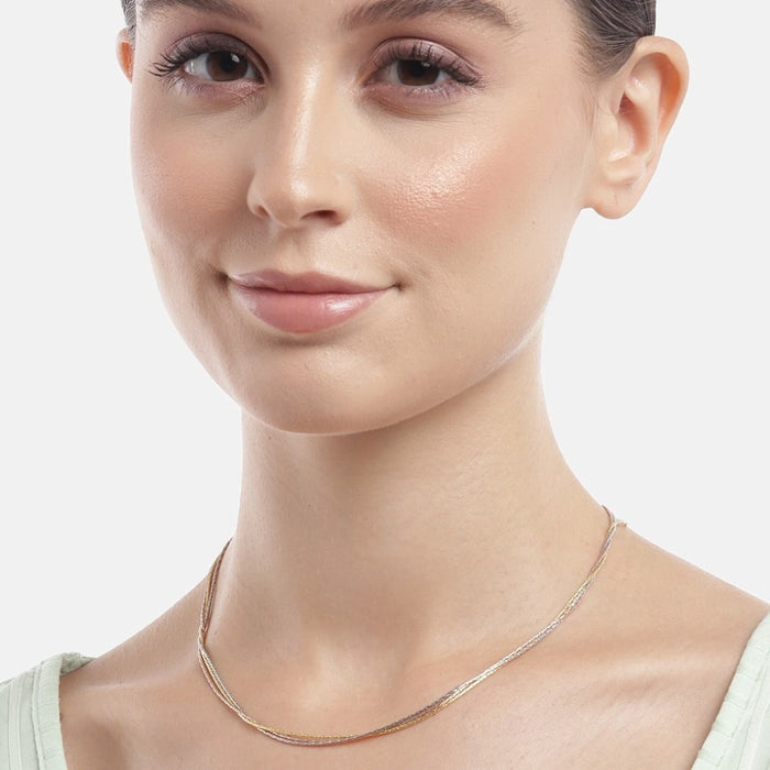 Versatile Triad Adjustable Triple Tone 925 Sterling Silver Chain