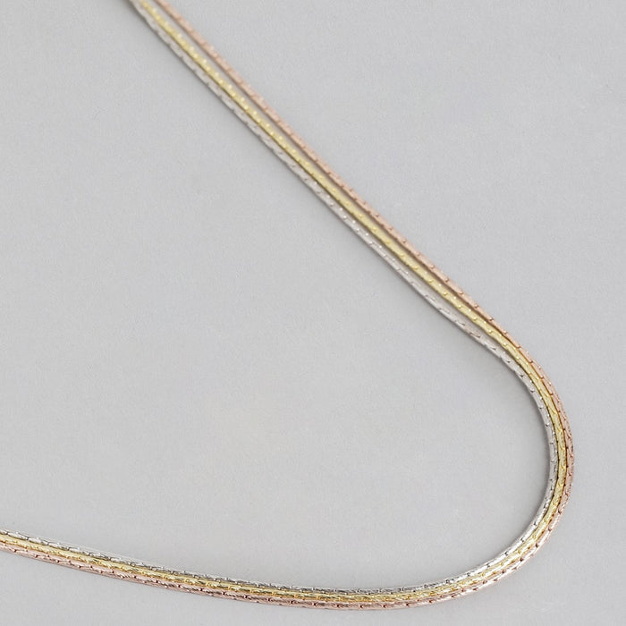 Versatile Triad Adjustable Triple Tone 925 Sterling Silver Chain