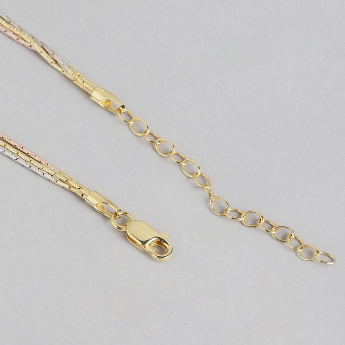 Versatile Triad Adjustable Triple Tone 925 Sterling Silver Chain