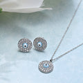 Vibrant Evil Eye 925 Silver Jewellery Set