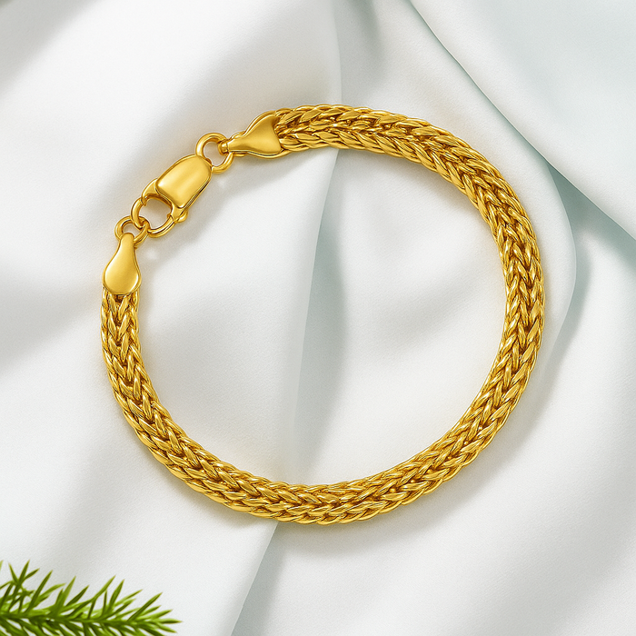 Warrior's Weave Gold Plated 925 Sterling Silver Men's Bracelet
