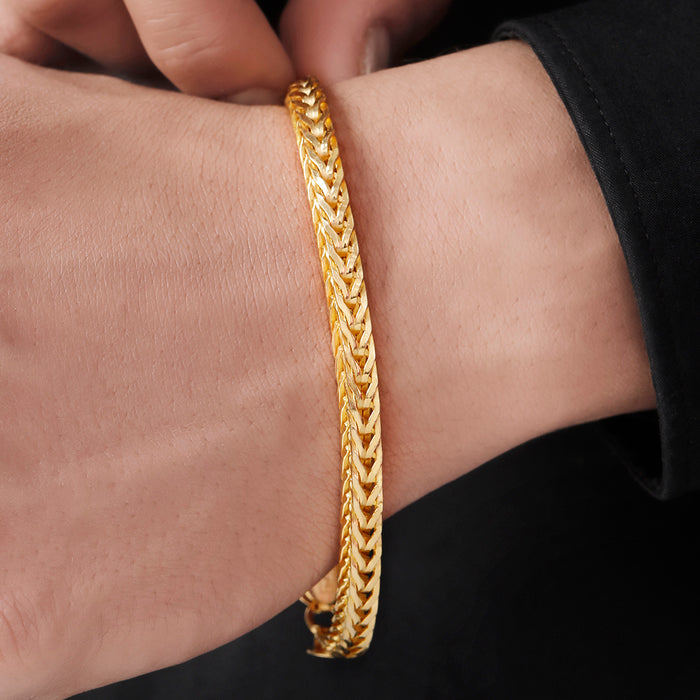 Warrior's Weave Gold Plated 925 Sterling Silver Men's Bracelet