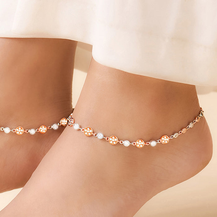 When Silver Met Rose Dual Plated Anklet