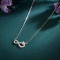 Where Our Love Grows Infinity Rhodium Plated 925 Silver Necklace