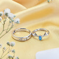 Whimsical Deer Rhodium-Plated 925 Sterling Silver Couple Ring with Cubic Zirconia (Adjustable)