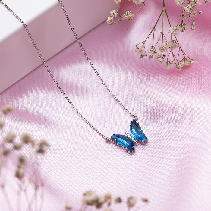 Whimsical Flight Rhodium-Plated 925 Sterling Silver Necklace