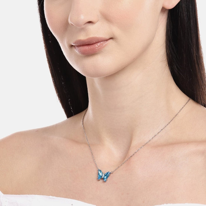 Whimsical Flight Rhodium-Plated 925 Sterling Silver Necklace