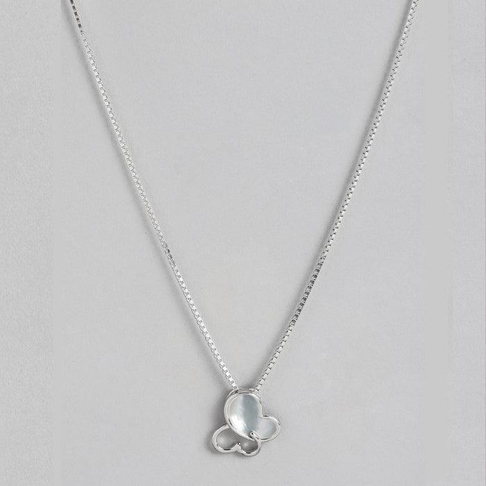 Whimsical Flutter Rhodium-Plated 925 Sterling Silver Butterfly Necklace