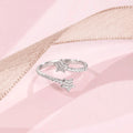 Whimsical Star Rhodium Plated 925 Sterling Silver Ring