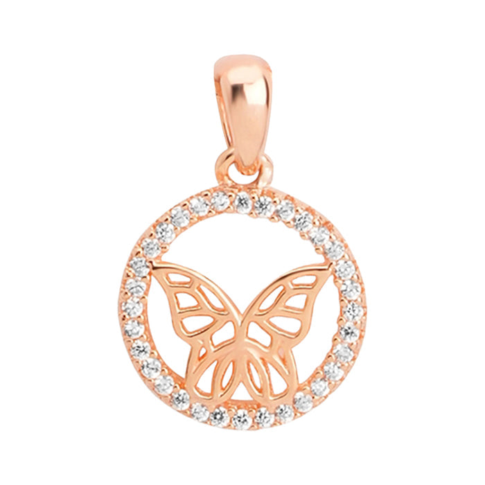 Whimsical Wings Rose Gold Plated 925 Sterling Silver Pendant