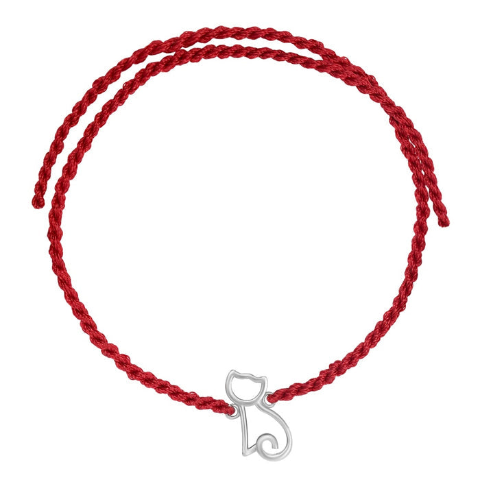 Whiskers and Love Rhodium-Plated Sterling Silver Thread Rakhi For Kids