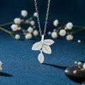 925 Sterling Silver Whispering Leaves Silver Rhodium Plated Necklace for Women – Zavya